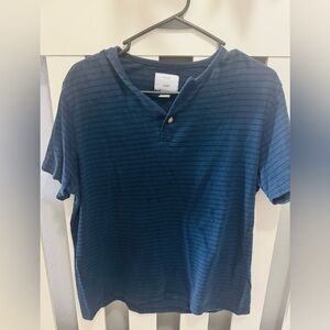 Men's Blue Striped Short Sleeve Tee
